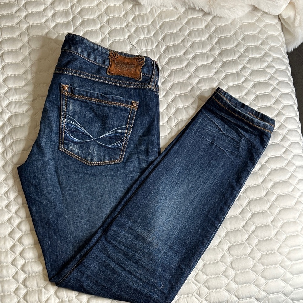 Express Dark Blue Skinny Jeans